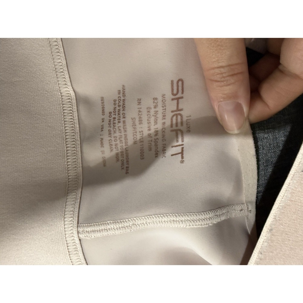 SHEFIT Flex Sports Bra 1Luxe Peach Marble Medium Impact Zip Front Adjustable - Picture 5 of 5